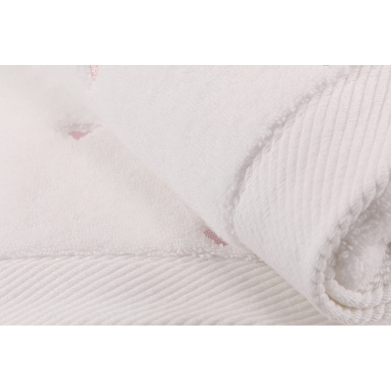 Ensemble de 2 essuie-mains 2 pièces 100% coton, Blanc / poudré