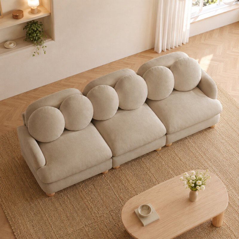 Canapé modulaire en chenille Veloria Comfy, Chameau