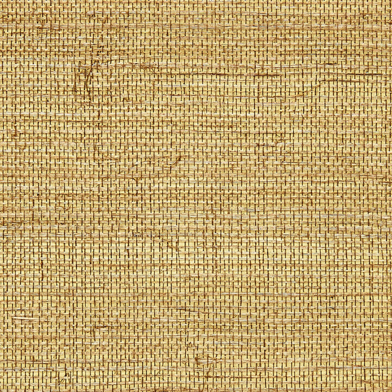 Essential Grasscloths Grass Cloth Metallic Wallpaper Roll, Burnished Gold