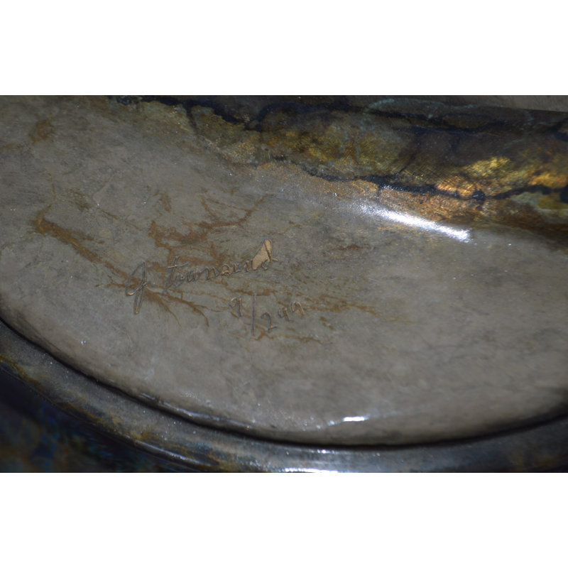 Statue de baleine bleue en bronze Hilburn Tendresse par J. Townsend - Taille: L 20 po x l 14 po x H 29 po.