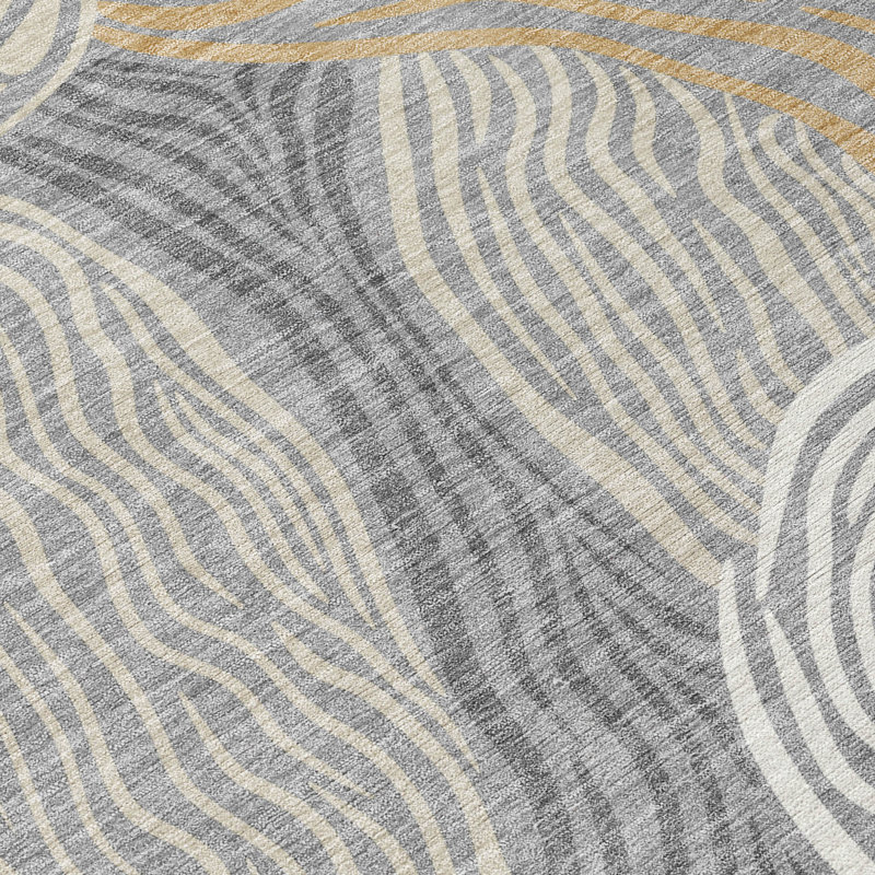 Tapis intérieur / extérieur lavable à la machine Chantille ACN2603, Gris, 2 pi 6 po x 3 pi 10 po