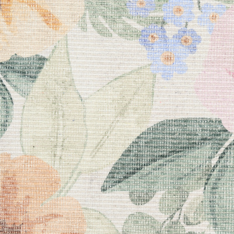 Saintfleur 2' x 6' Ivory Multicolor Farmhouse Indoor Rug, Runner 2' x 6', Multicolor Ivory