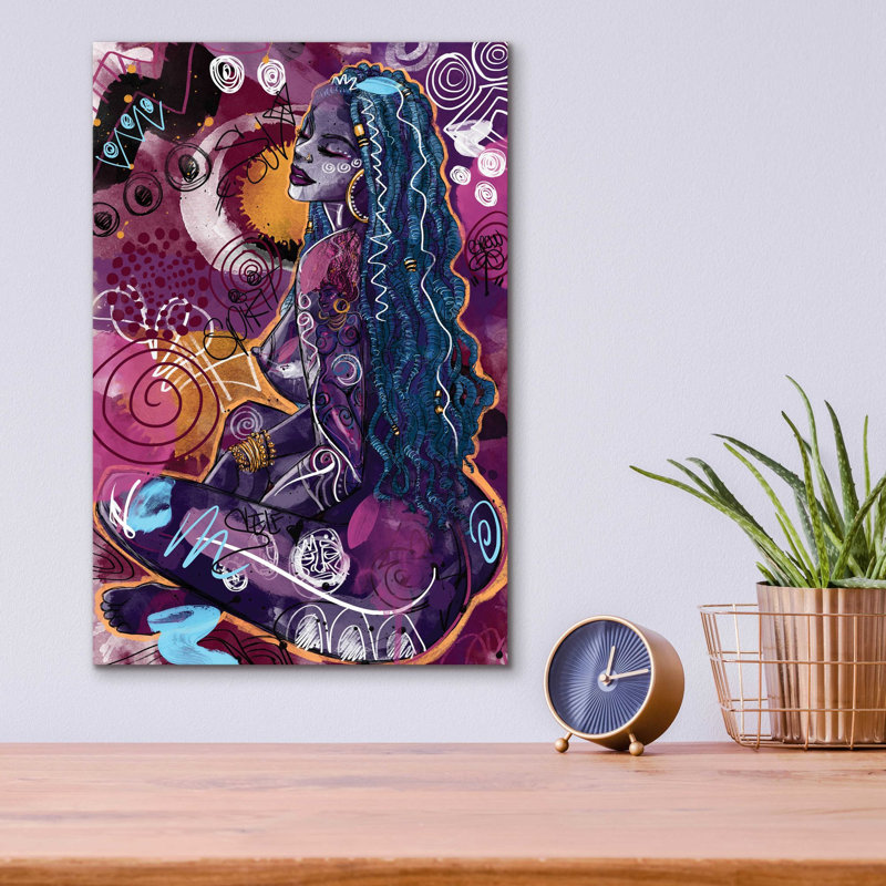 «Tahiya» par Justin Copeland, art mural en verre acrylique, H 16 po x l 12 po x P 0,13 po