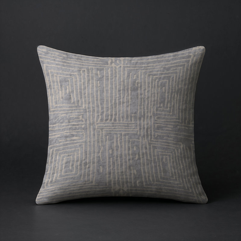 Coussin décoratif intérieur et extérieur Modern, Carré 16 po, Gris abstrait 14
