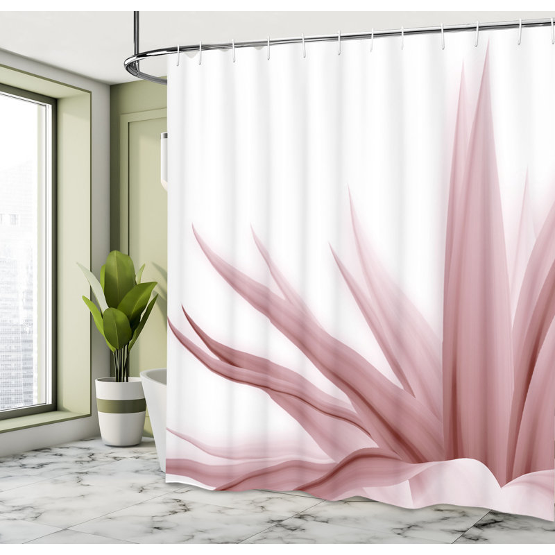  Rideau de douche Flower, Rose pâle, H 69 po x l 70 po