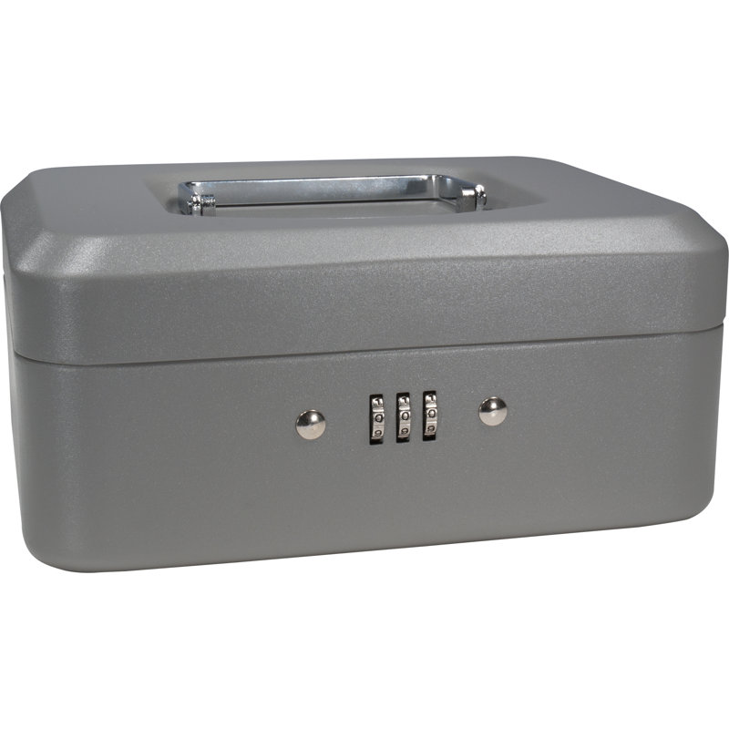 8" CASHBOX W COMBINATION LOCK GREY