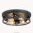 2-Pack 4-Light Matte Black Industrial Flush Mount Round Ceiling Light