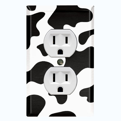Cow Print Nature Themed 1 - Gang Toggle Light Switch Standard Wall Plate
