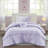 3 PCS Twin Tassel Comforter Set With Heart Shaped Throw Pillow Lavender