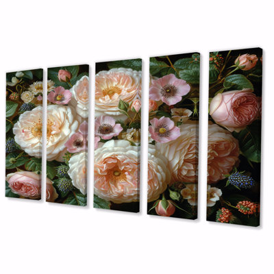 Clarinda - Chrysanthemums Wall Art Canvas 5 Piece