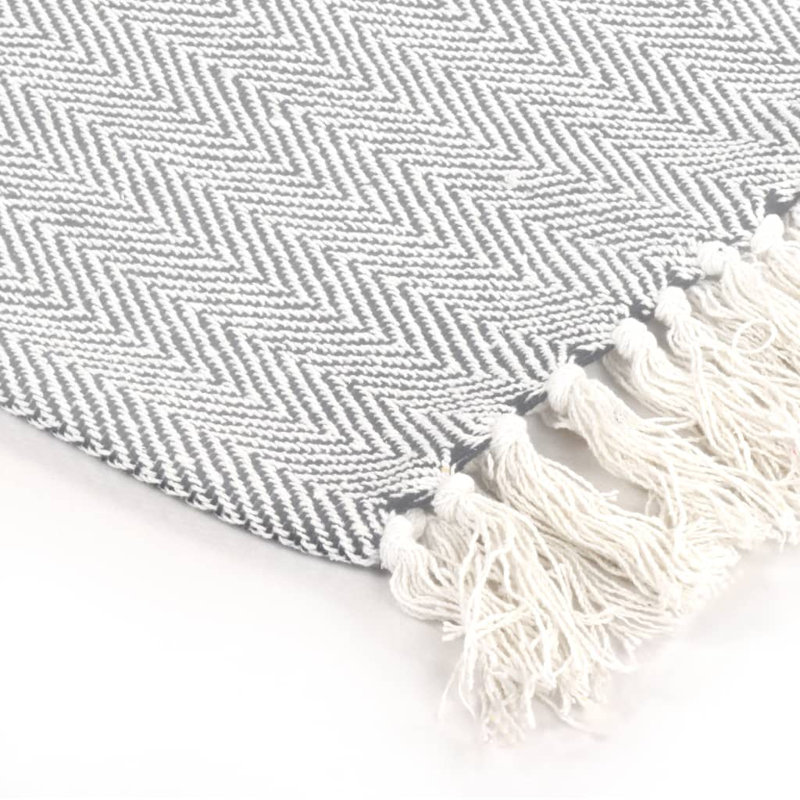 Jeté 100% coton vidaXL, L 49,2 po x L 59,1 po, Bleu marine