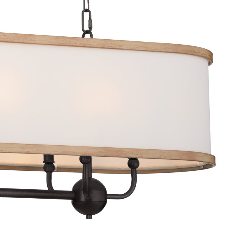  Lustre linéaire 8 lumières Heddle 42,5 pouces en laiton naturel, Enclume en fer