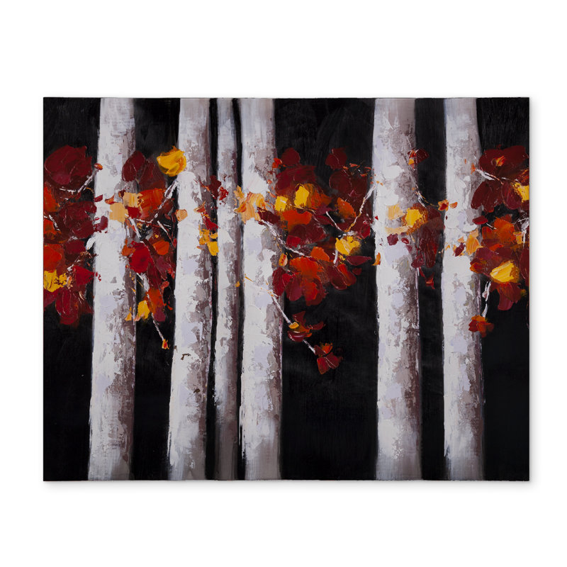 White Trees Orange Leaves Placemat | Contemporary Bedroom Decor