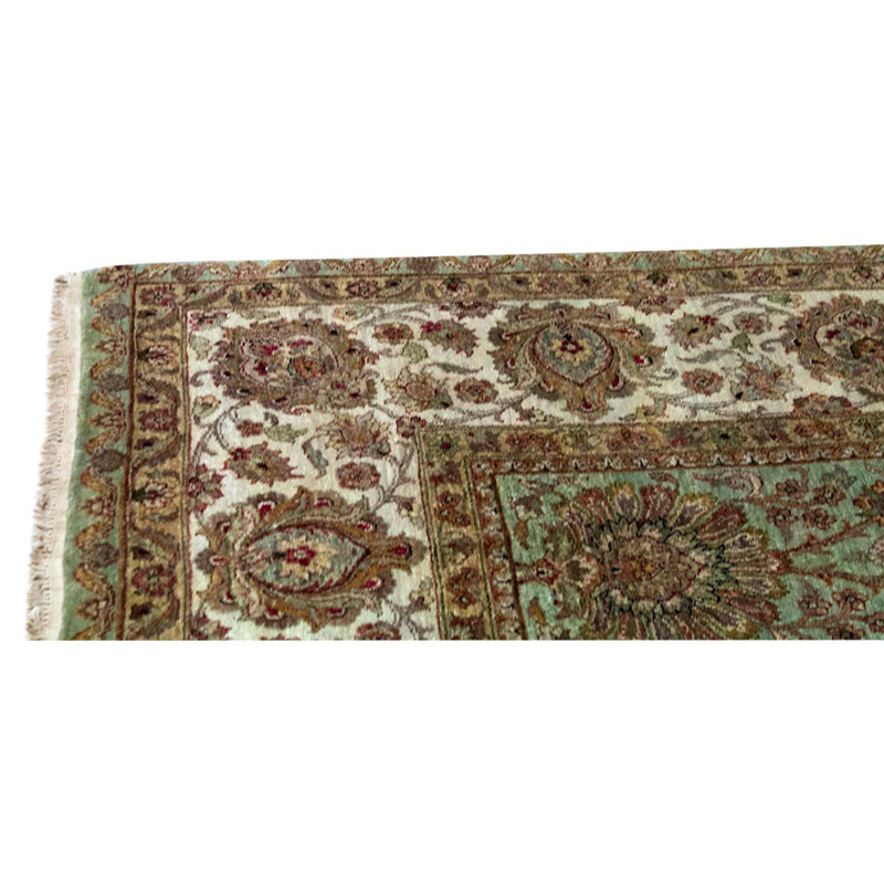 Tapis brun / beige / blanc noué à la main
