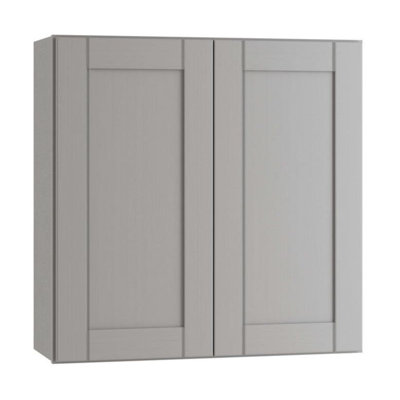 Gallery Express Mercer Plywood Assembled 36 in W X 12 in D X 36 in H Wall Kitchen Cabinet with Shelves in Cloud
