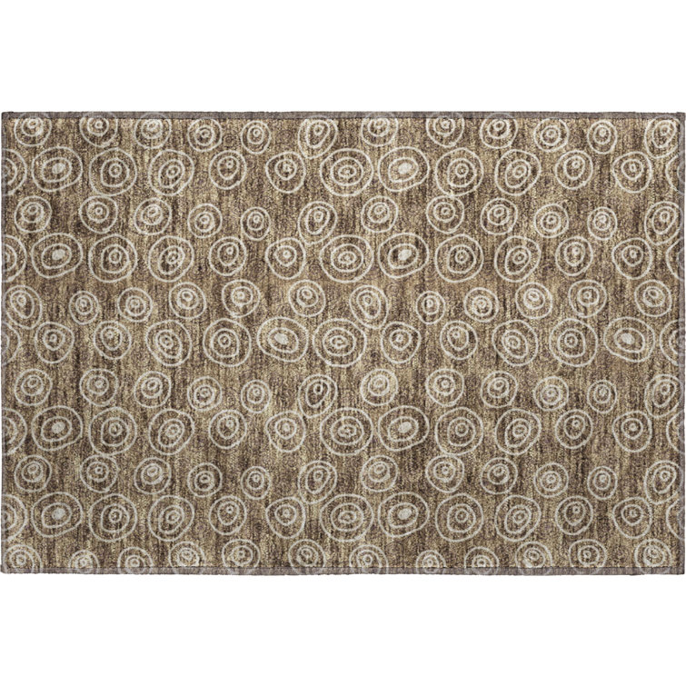 Premium Machine Washable Prisco Brown Rug