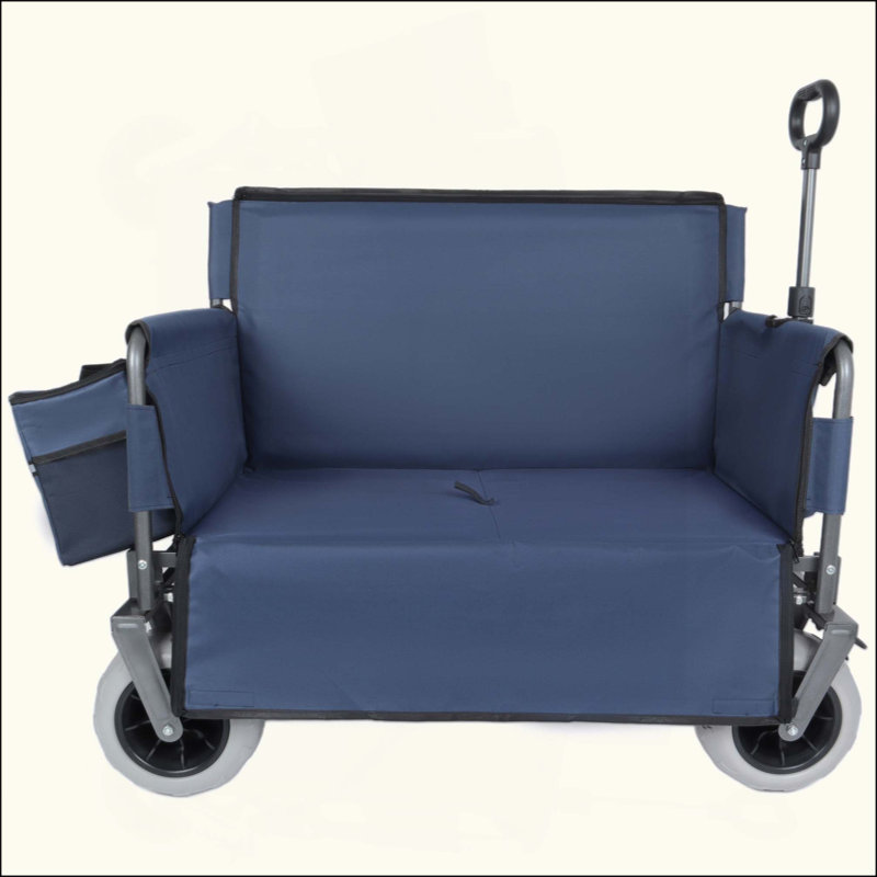 Chariot pliant 3-en-1 avec siège de banc - Protection de brevet Capacité de charge de 500 lb par pneus de plage de 9 po x 4 po pour le camping et la plage
