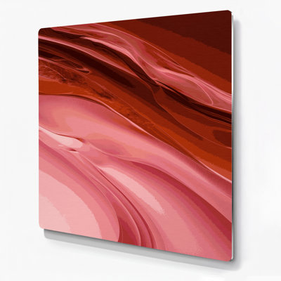 Gradient Abstract 96 Red Metal Wall Art