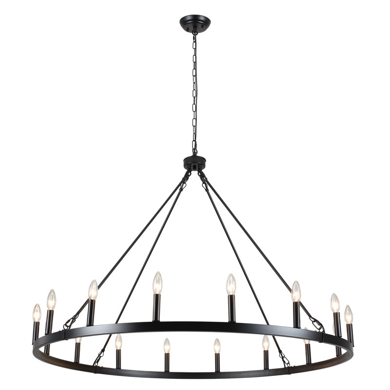 Lustre en forme de bougie à roulettes Moomal, Noir, 16