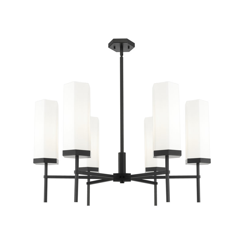 Blakeley - 6 Light Stem Hung Chandelier, Matte Black
