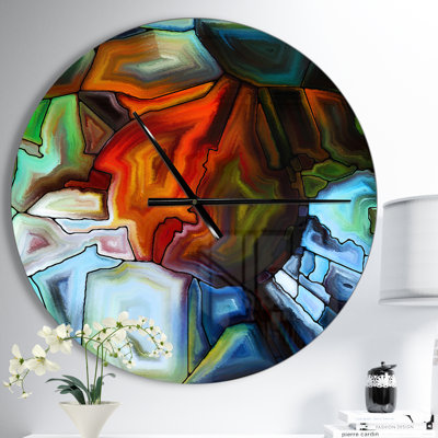 Abstrait vitrail - horloge murale moderne