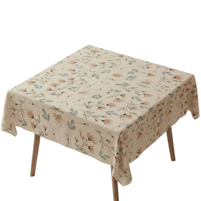 Eloan Premium Tablecloth (55 x 55 Inches), 50% Cotton & 50% Polyester, Washable & Ironable | Machine Wash Safe at 86°F, Tumble Dryer Safe | Elegant Design for Dining Room & Special Occasions, Easy Care & Durable