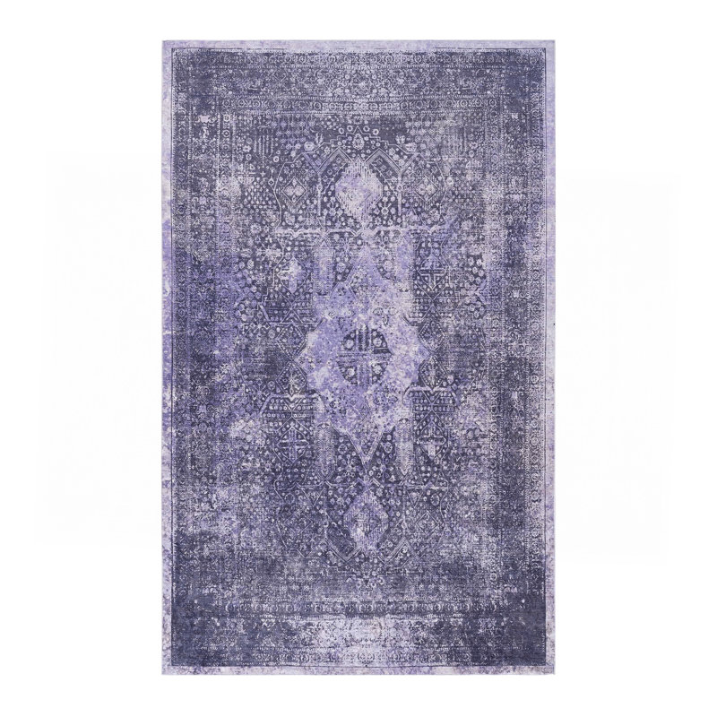 Area Rug 6X9, Washable Rug, Low-Pile, Non-Slip, Non-Shedding, Foldable, Kid & Pet Friendly - Area Rugs For Living Room, Bedroom, Kitchen (Anthracite, 6' X 9')