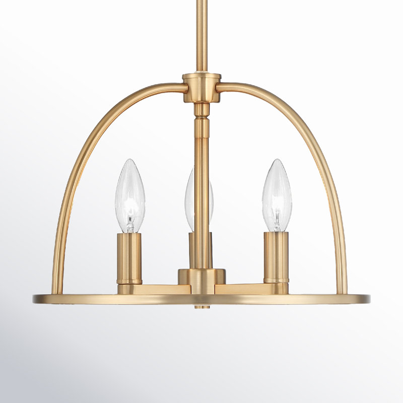 Addis 3 - Light Lantern Geometric Chandelier, Gold