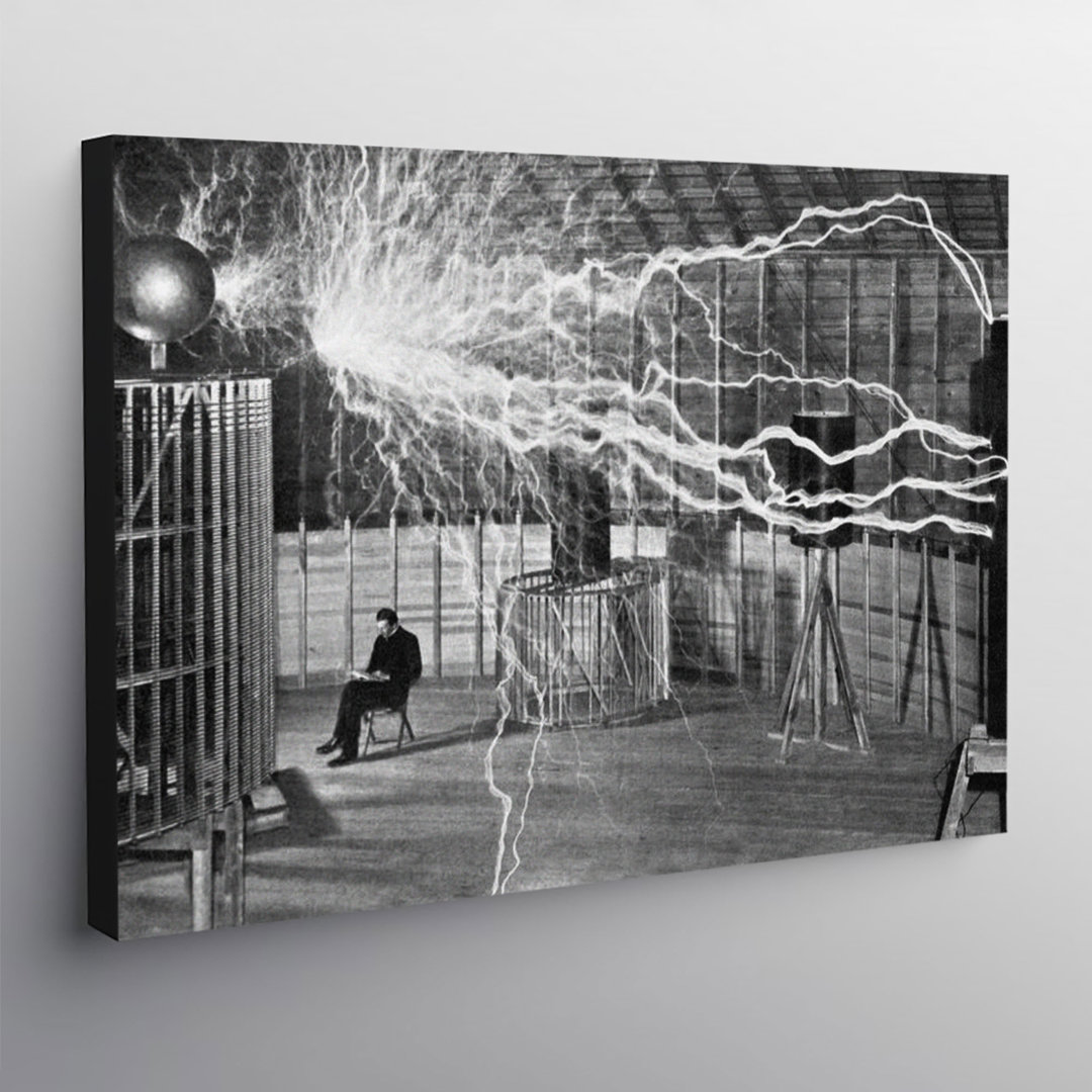 Nikola Tesla Faraday Cage - Wrapped Canvas Graphic Art