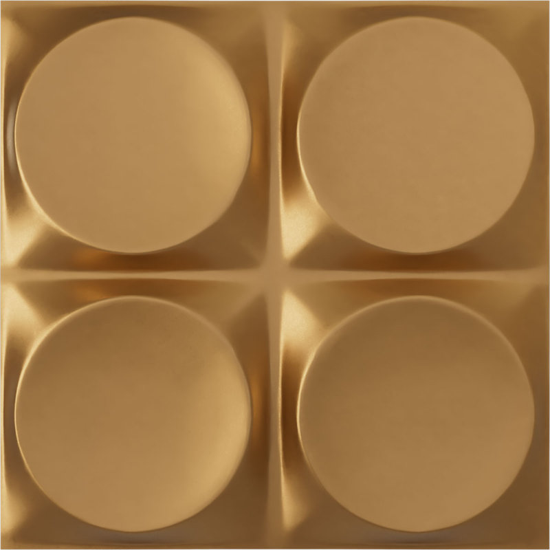 Panneau mural 3D décoratif Adonis EnduraWall, H 11,88 po x l 11,88 po x P 0,61 po, Doré brillant