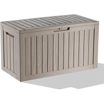 80 Gallon Deck Box, Outdoor Storage Box For Patio Furniture, Patio Cushions, Gardening Tools, Pool Supplies 480Lbs Weight Capacity,Waterproof Resin St