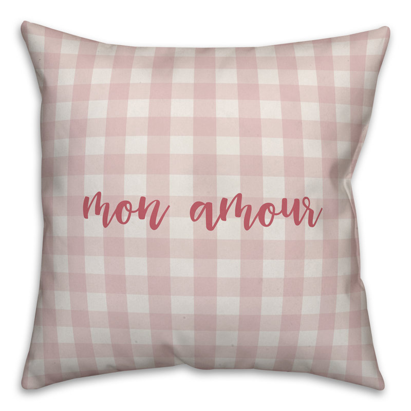Plaid Throw Pillow, Pink, Pillow Cover