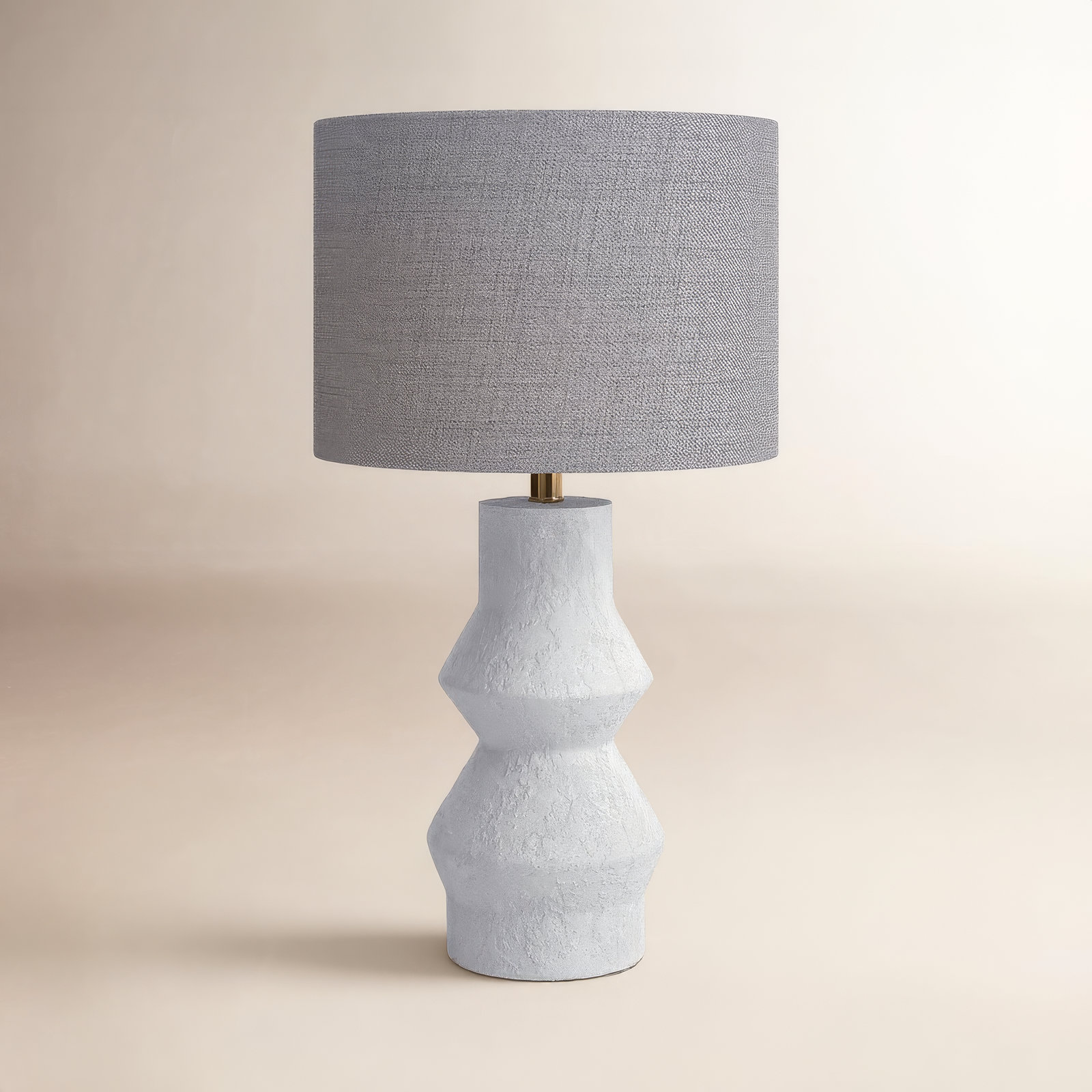 Jefferson Ceramic Table Lamp, White, Light Gray