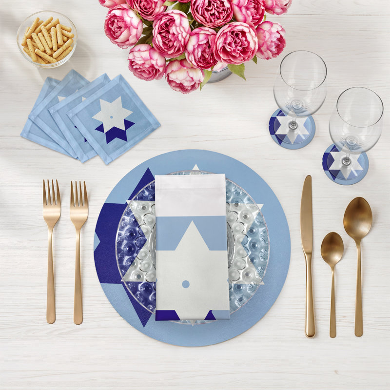Stars Of Davis Cotton Sateen Cocktail Napkins
