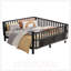 Lit plateforme pleine grandeur en métal pour enfants avec rails de sécurité et conception à profil bas-616046664-616046665