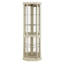Vitrine lumineuse, fini blanc antique, + verre, 16,67 po Profondeur, armoire de coin accrocheuse, blanc et tablettes réglables pour une profondeur optimale
