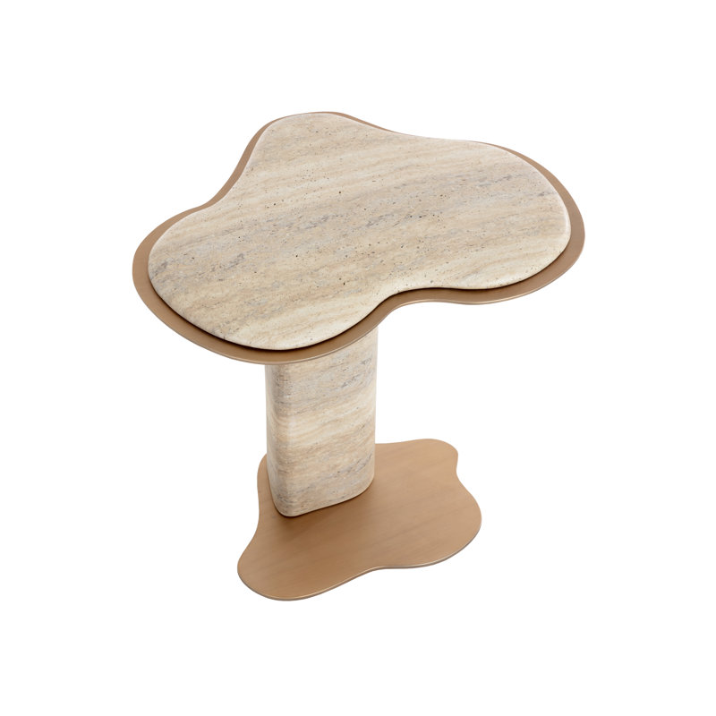 ISOLA END TABLE - TRAVERTINE LOOK - DUNE