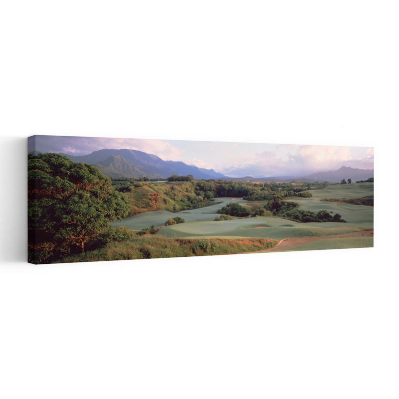 «Princeville Golf Course Kauai Island Hi Abstract Tropical Landscape», art mural, H 16 po x l 48 po
