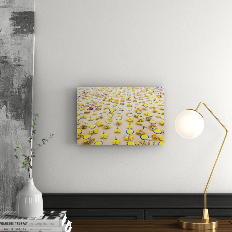 Yellow Umbrellas - Wrapped Canvas Print, 30cm H x 45cm W x 3.81cm D