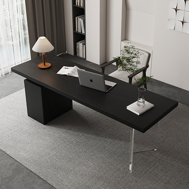 Black Rectangular Solid Wood desks, 29.53" H x 62.99" W x 23.62" D