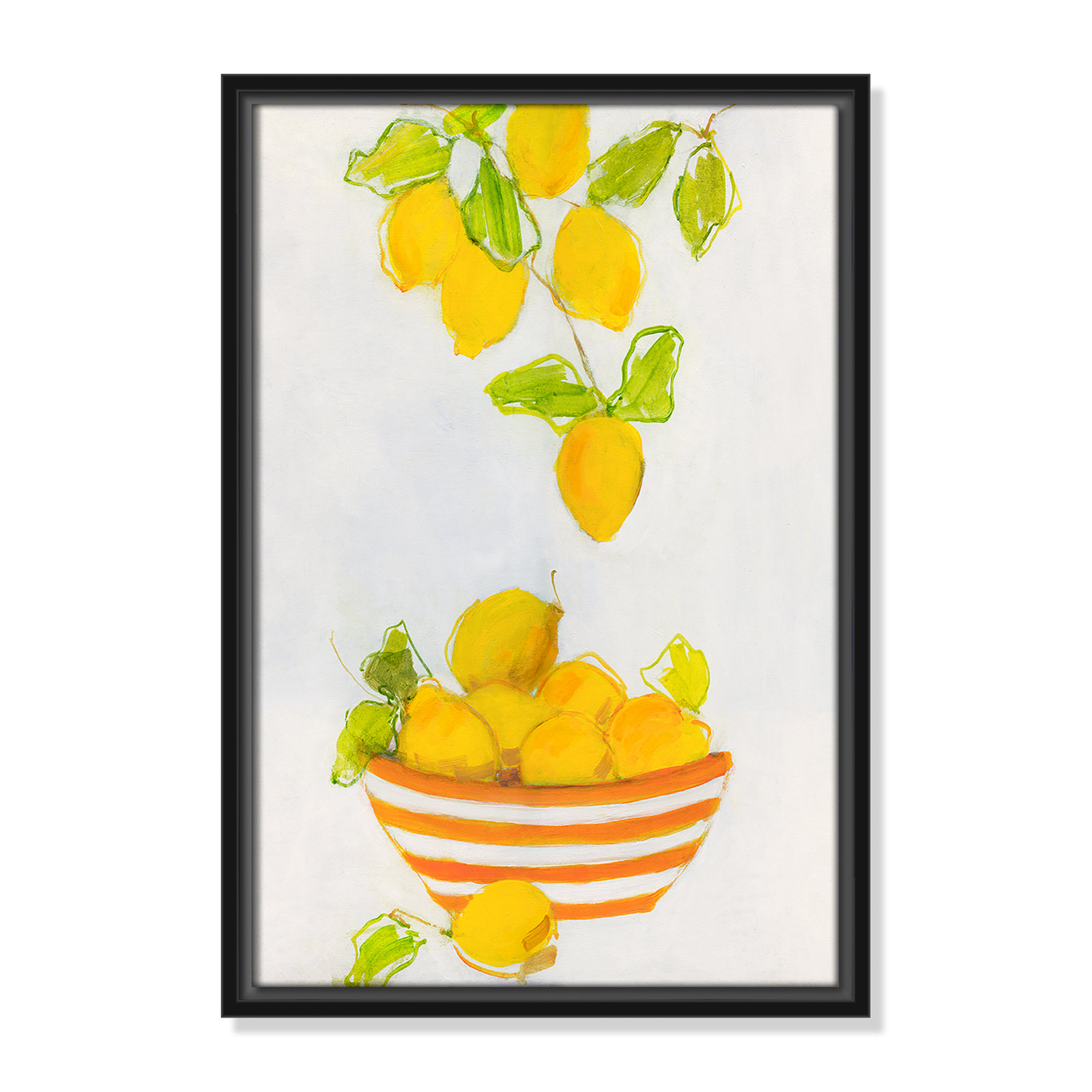 Lemonlicious by Sally Swatland - Painting Print, Black Framed Canvas, 19.5" H x 13.5" W x 2" D