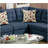 Modular Sectional Sofa With Navy Polyfiber, 4Pcs Set Including LAF And RAF Loveseats, Corner Wedge, And Armless Chair For Versatile Seating