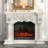 White Solid Wood Electric Fireplace