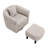 Chenille Swivel Accent Chair with Ottoman-1778469398
