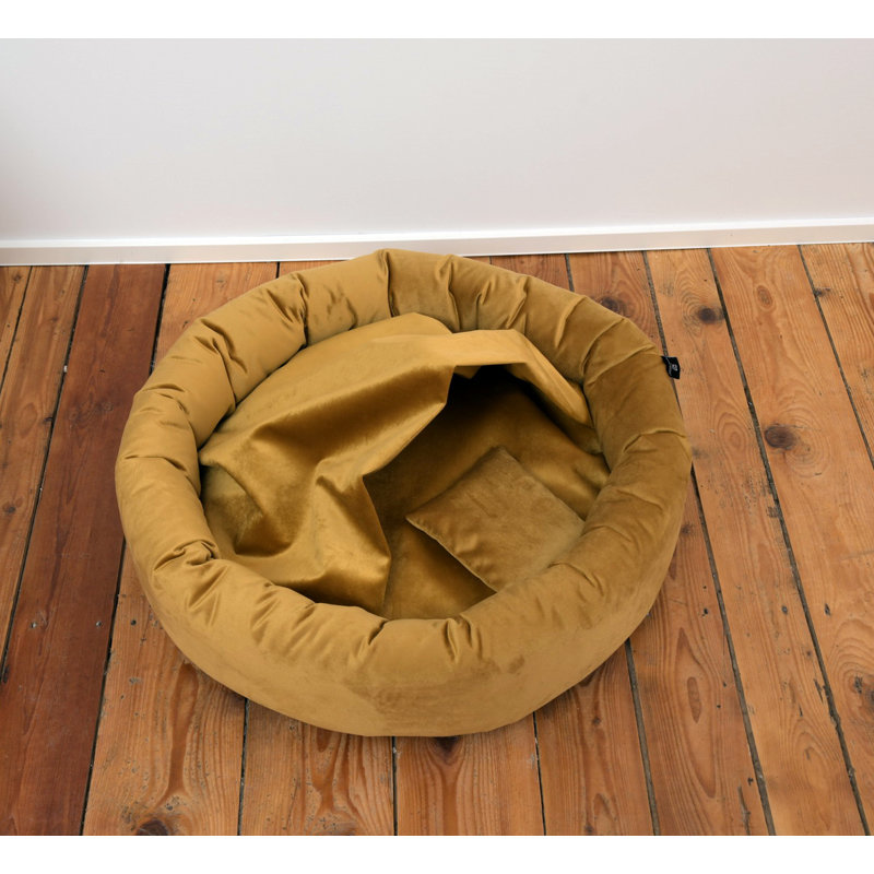 Polyester Pet Bed, Mustard, Medium (50cm W x 50cm D x 15cm H)
