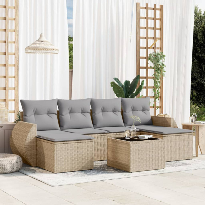  Ensemble de canapé de jardin beige