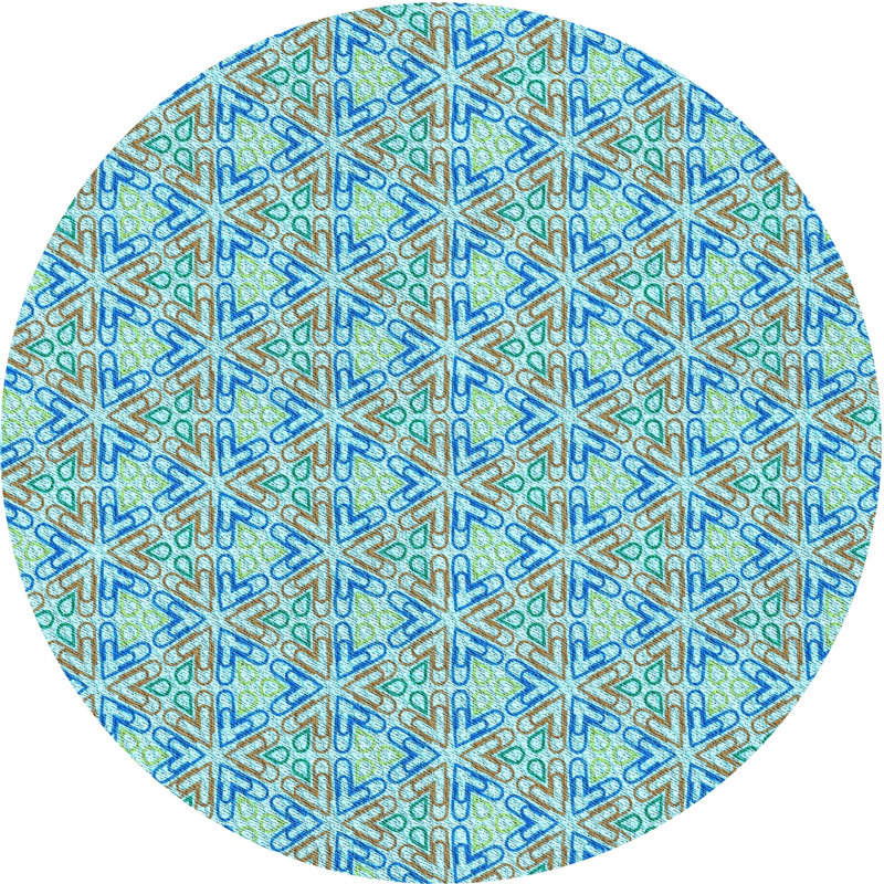 Geometric Indoor Rug, Round 3'