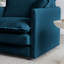 Canapé modulaire confortable avec 3 repose-pieds et coussins décoratifs en tissu d'ameublement en chenille bleu