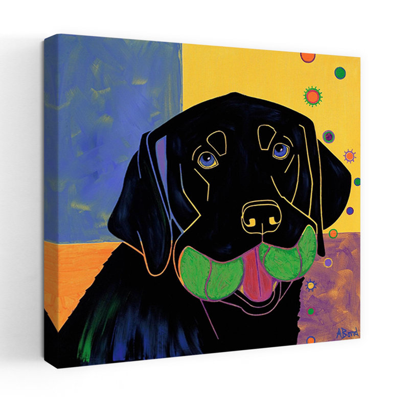 Baller contemporain, art canin, H 48 po x l 48 po