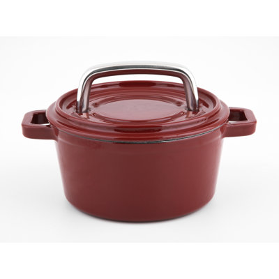 Cocotte en fonte antiadhésive ronde avec couvercle